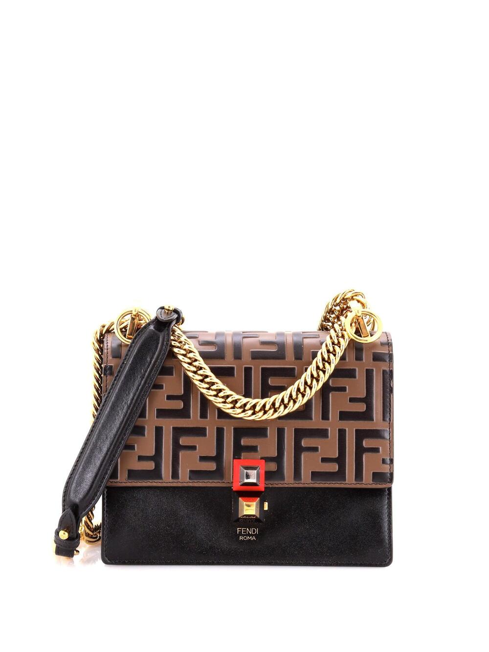Fendi Kan I Bag Zucca Embossed Leather #341956F13B